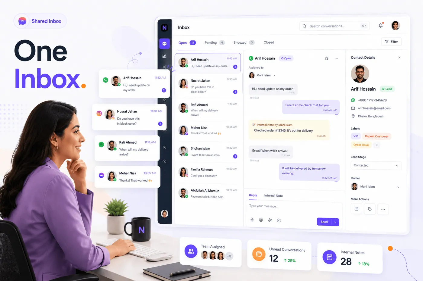 One real-time inbox